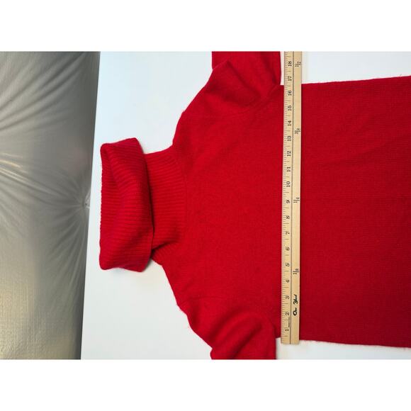 J.Crew Womens Size M Turtle Neck Sweater Wool Blend Red Long Sleeve Minimalist - Picture 8 of 9